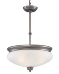 Z-lite 3 Light Pendant, Antique Pewter And Frosted Glass $255. Fixed Price $47.99.