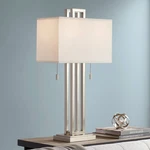 Modern Table Lamp 30" Tall Brushed Nickel For Bedroom Living House Bedside. Fixed Price $249.99.