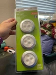 Commercial Electric 2.99 In. Led Silver Battery Operated Puck Light (3-PACK) New. Fixed Price $10.00.