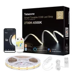 New Tatazone 9.84FT Tunable White Smart Cob Led Strip Light Kit, Cct 2700K-6500K. Fixed Price $41.96.