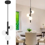 Black 3-LIGHT Milk Glass Pendant Modern Kitchen Island Chandelier.. Fixed Price $99.99.