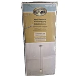 Hampton Bay Brushed Nickel Mini Pendant With Frosted Glass Shade 57.6" Height. Fixed Price $23.99.