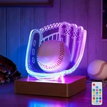Light Up Baseball Glove Display Stand, Acrylic Wooden Led 3D Night Lamp With Usb. Fixed Price $36.08.
