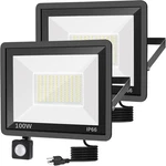 2 Pack 100W Led Motion Sensor Flood Light,dusk To DAWN,IP66 Waterproof, 11800 Lu. Fixed Price $77.99.