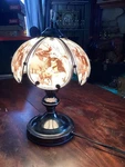 Vintage Ok Lighting 3 Way Touch Lamp Glass Panels Wolf Native American Deer. Fixed Price $69.95.