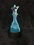 Night Light Wireless/wired Color Changing Etched Acrylic On Black Base - Queen. Fixed Price $17.76.