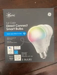 Ge Cync Full Color Direct Connect Smart Bulbs Box Of 3 Led A19. Fixed Price $20.00.