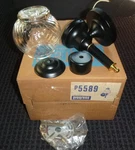 Nos Vtg 60S Progress Lighting Wall Mount Sconce Black Gold W/ Clear Glass P5589. Fixed Price $59.00.