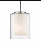 Z-lite 426MP Willow 5"W Mini Pendant / Semi-flush Ceiling Fixture Nickel. Fixed Price $99.00.
