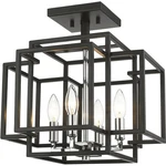 Z-lite 454SF-BK-CH Titania Semi-flush Mount Black And Chrome. Fixed Price $330.00.