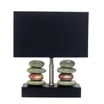 Elegant Designs Rectangular Dual Stacked Stone Ceramic Table Lamp, 14" H, Black. Fixed Price $45.00.