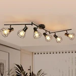 Hibay 6-LIGHT Track Lighting, Directional Rotatable Ceiling Fixture, Black. Fixed Price $12.99.