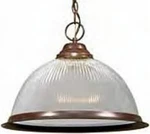 Nuvo 76-447 15" Old Bronze Pendant Light Fixture With Clear Prismatic Dome. Fixed Price $107.99.