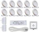 Under Cabinet Puck Lights With Touch Dimmer, Warm White 3000K, 10 Pack. Fixed Price $141.99.