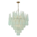 Crystorama Ollie 21 Light Chandelier, Brass/sand Glass Green OLL-6008-AG-GR. Fixed Price $4998.00.