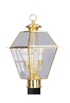 Livex Lighting 2284-02 Outdoor Post With Clear Beveled Glass Shades, Polished.... Fixed Price $274.47.