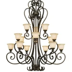 Golden Lighting Heartwood Burnt Sienna Tier Chandelier 8063-15LBUS. Fixed Price $734.99.