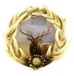 Deer Art Painting Night Light 3" Diameter Bright Wild Animal Collection. Fixed Price $19.95.