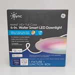Ge - Cync Reveal Full Color 4 Inch Wafer Smart Led Downlight Fixture Dimmable. Fixed Price $36.99.