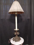 Vintage Uttermost Table Lamp W/ Rattan Shade. Fixed Price $165.00.