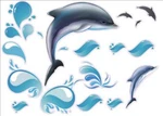 Ocean Dolphin Artwork Kids Living Bedroom Decor Wall Sticker Decal 15"W X 23"H. Fixed Price $7.89.
