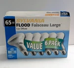 Nos Sylvania 65W BR30 Flood Light Bulbs Pack Indoor 120V Dimmable. Fixed Price $44.95.