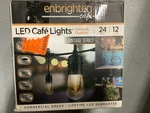 Enbrighten 24 FT.12-BULB Vintage Integrated Led Cafe String Lights Black. Fixed Price $49.95.