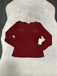 7TH & Hudson Red Square Neck Long Sleeve Blouse Women Size Xl Bra Pad. Fixed Price $13.59.