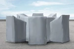 Abbyson Cassara 7PC Patio Furniture Cover Set Fire Table Dining Heavy Duty New. Fixed Price $119.99.