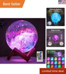 Moon Lamp Galaxy 5.9 Inch 16 Colors Led 3D Light, Remote & Touch Co.... Fixed Price $53.22.