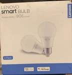 Lenovo Smart Light Bulb 120V Medium E26 806 Lumen Remote Voice Control (2 Pk). Fixed Price $25.00.