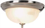 Monument 617263 2-LIGHT Brushed Nickel Flush Mount With Frosted Glass. Fixed Price $32.28.