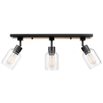 Matte Black Faux Wood 3 Track Lighting Fixture Adjustable Dimmable Style. Fixed Price $95.69.
