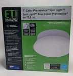 Eti 7" Color Preference Spin Light Flush Mount Led 11.5 Watt No Bulb 50,000 Hour. Fixed Price $12.99.
