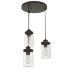Hunter Devon Park 15" 3-LIGHT Cluster Pendant Rustic Indoor Lighting Onyx Bengal. Fixed Price $179.95.