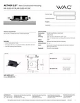 Wac Lighting HR-3LED-H17A AETHER-22.5W Recessed Housing(open Box). Fixed Price $135.00.