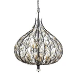 Varaluz Bask 9-LT Crystal Pendant, Matte Black/gold/clear 271P09MBFG. Fixed Price $3199.20.