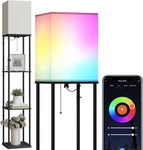 Smart Rgb Floor Lamp With Shelves, Dimmable 4-TIER Standing Light For Home. Fixed Price $109.99.