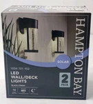 Hampton Bay Solar Wall/deck Lights Black Crackled Glass Pack 1004 701 952. Fixed Price $32.00.