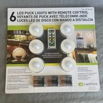 Capstone 6 Led Puck Lights With Remote Control W/ Batteries New. Fixed Price $24.99.