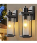 Idpusen 2 Pack Motion Sensor Outdoor Wall Lights Dusk To Dawn Black. Fixed Price $55.00.