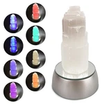Jic Gem Clearance Natural Selenite Lamp Mini 4 Inches, Color Changing Tower. Fixed Price $33.99.
