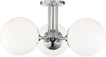 Stella 3-LIGHT Ceiling Fixture, Polished Nickel & White Glass, 24''W 10.5''H. Fixed Price $662.99.