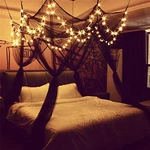 Comtelek 8 Corner Bed Canopy With 100 Led Star String Lights Black. Fixed Price $41.12.