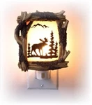 Moose Art Painting Night Light 3" Diameter Bright Wild Animal Theme. Fixed Price $19.95.