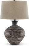 Signature Design By Ashley Magan 285." Textured Bronze Metal Table Lamp, Antique. Fixed Price $192.99.