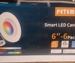 Peteme Smart Led Recessed 6" Voice/app Alexa Google Home Pack*new/opened. Fixed Price $58.00.