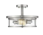 Z-lite 462SF14 Savannah Light 14"W Semi-flush Drum Ceiling Nickel. Fixed Price $166.50.