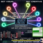 Neon Led Light Glow El Wire + Control String Strip Rope Tube Decor - 3.2MM Thick. Fixed Price $12.40.