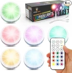 Vyanlight Led Puck Lights 16 Colors W/ Remote - Rechargeable Under Cabinet. Fixed Price $25.99.
